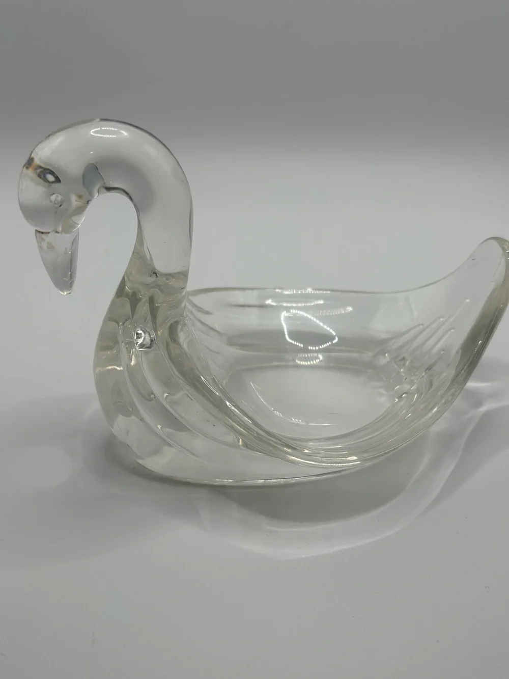 Set of 2 Acrylic Swan Trinkets Soap Dish Bathroom Decor Kitsch MCM Vanity Tray